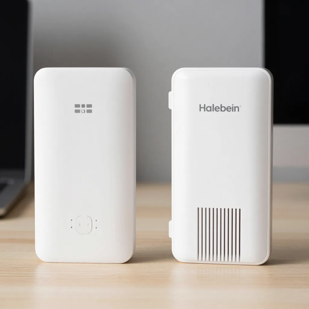 Comparison of different modem brands side by side on a desk