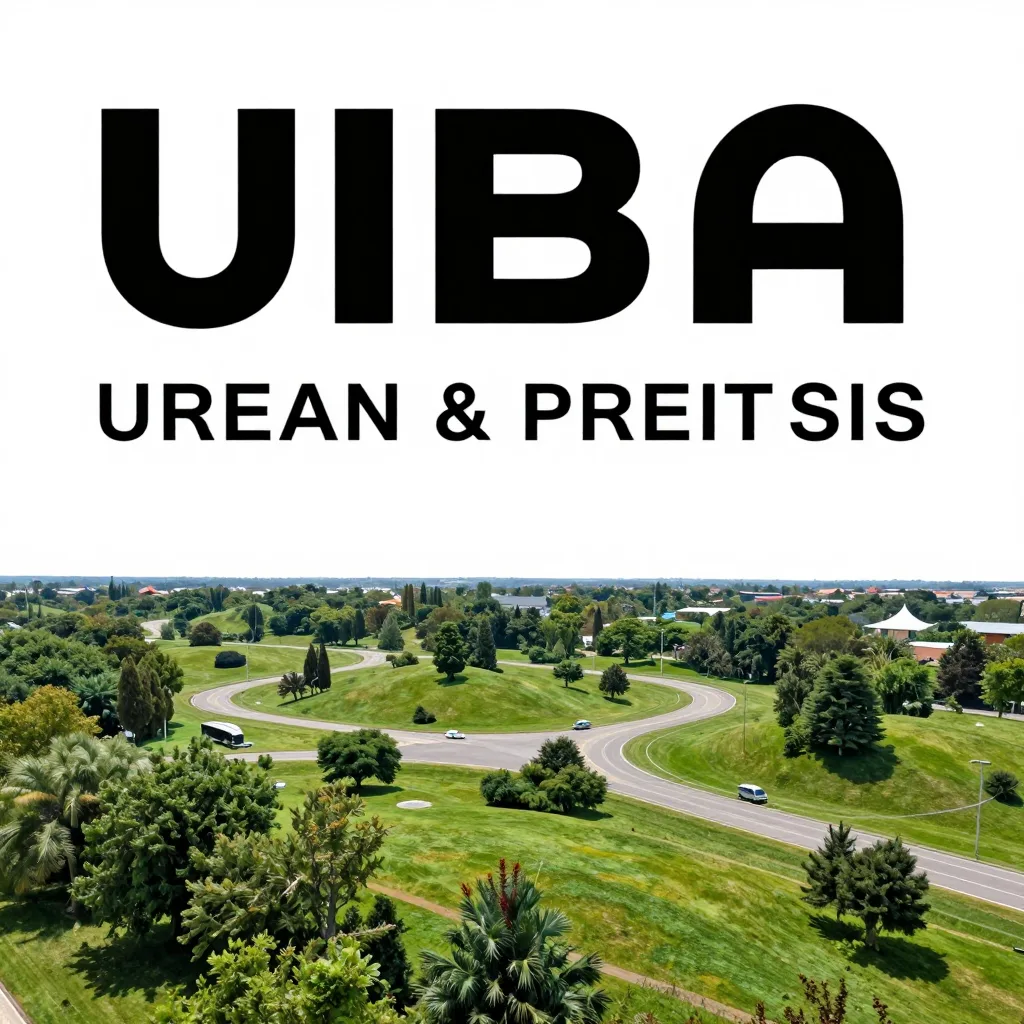 Urban landscape with green infrastructure and people interacting